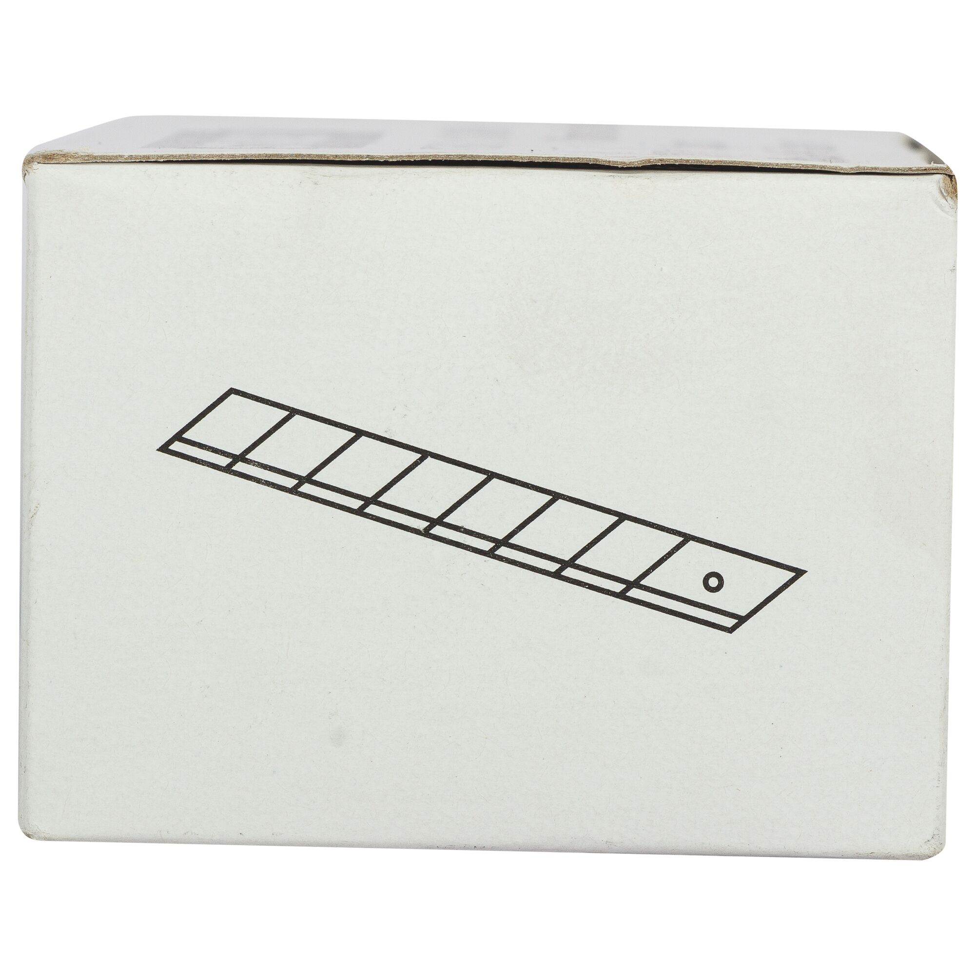 STANLEY 11-301H photography of product packaging with diagram of segmented utility blade, front angle.