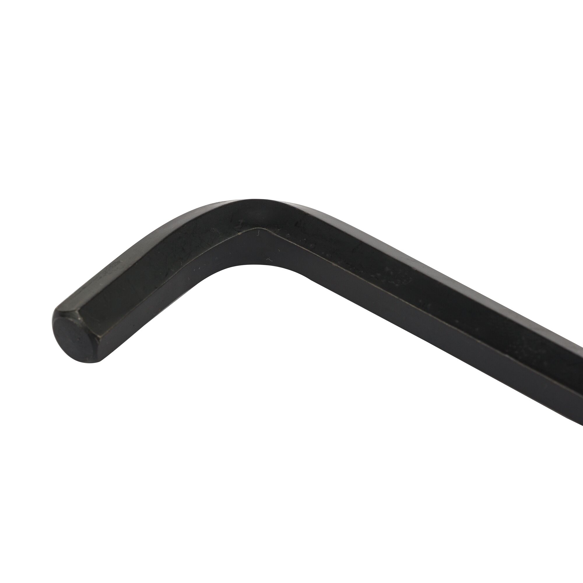 STANLEY 69-257 black hex key tool, photography of L-shaped angle on white background.