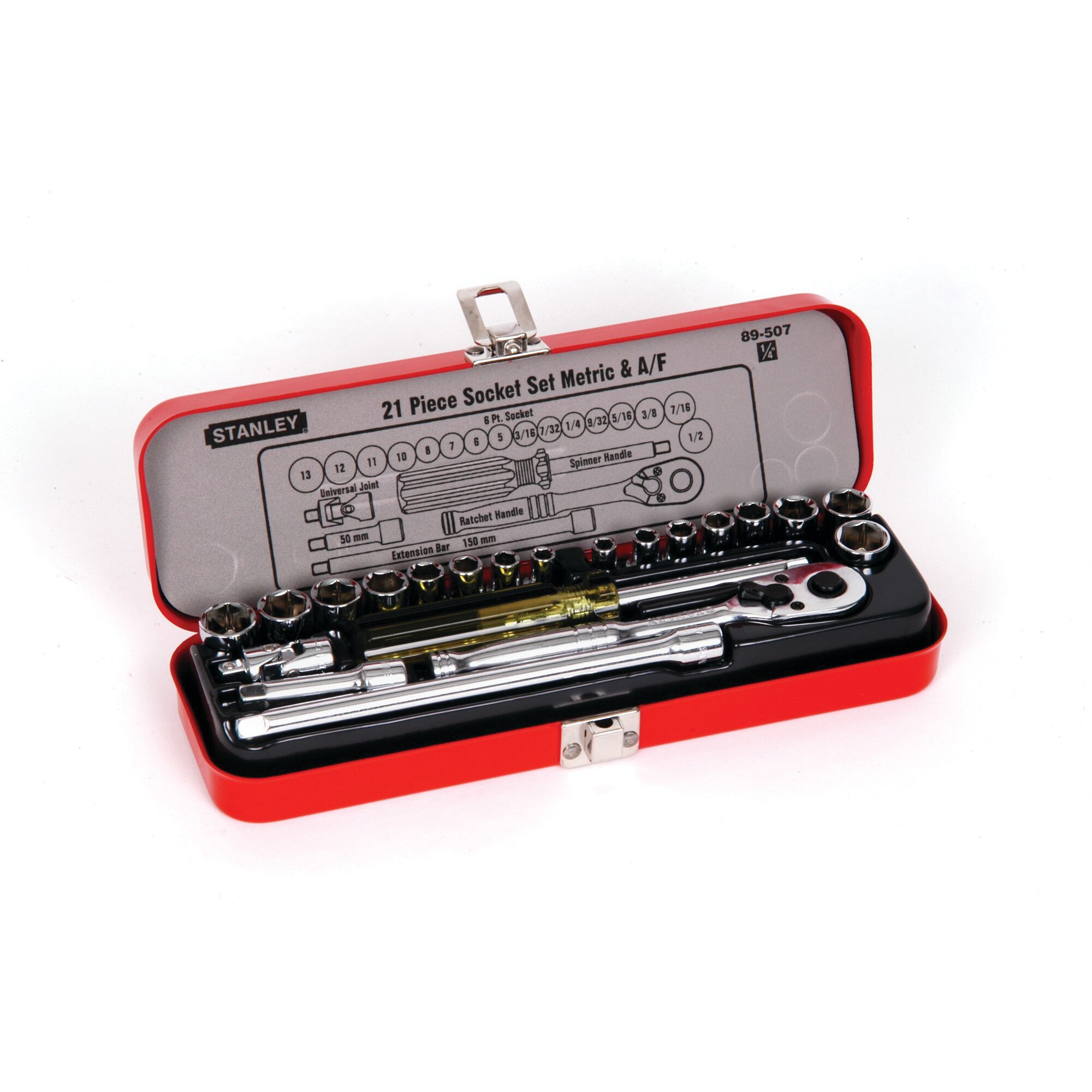 STANLEY® 1/4 in.Drive Metric & A/F Socket Set (21 pc.)