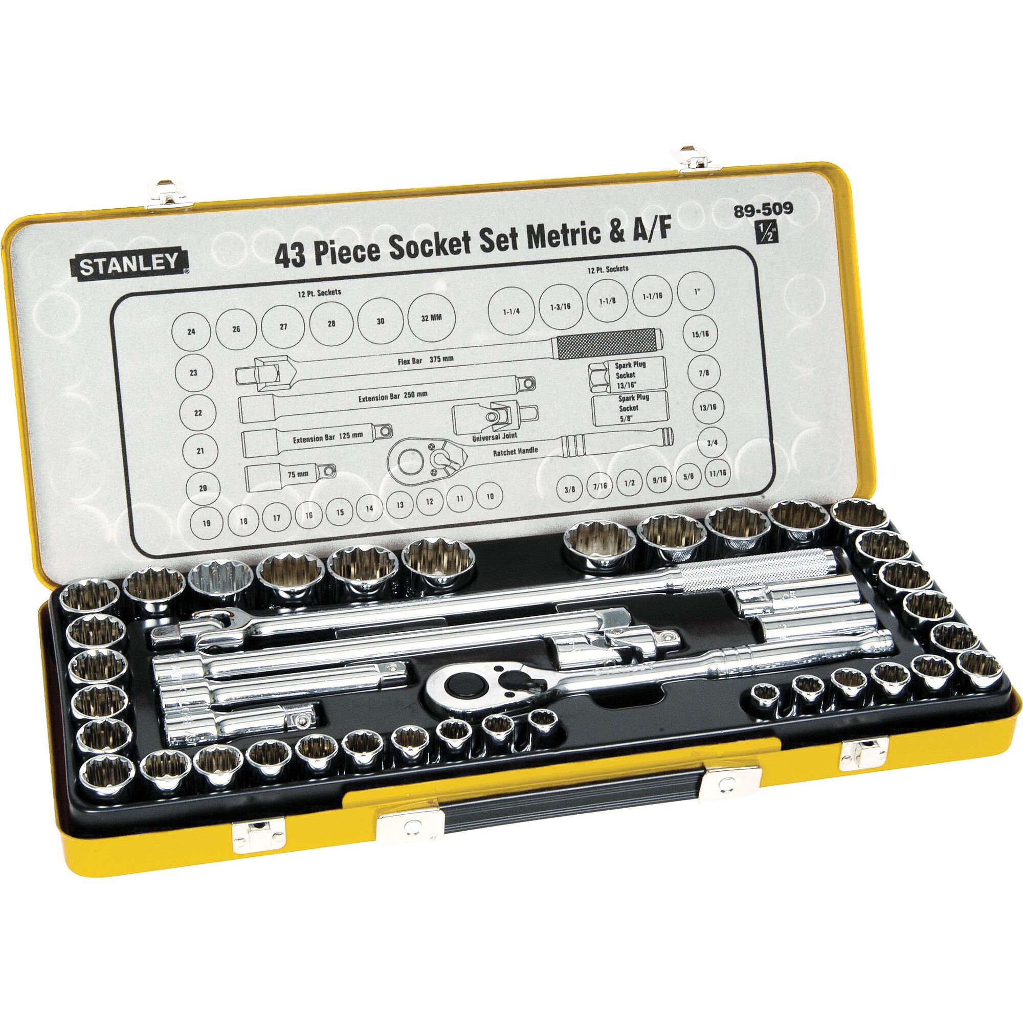 STANLEY® 1/2 in. Drive 12-Point Inch/Metric Socket Set (43 pc.)