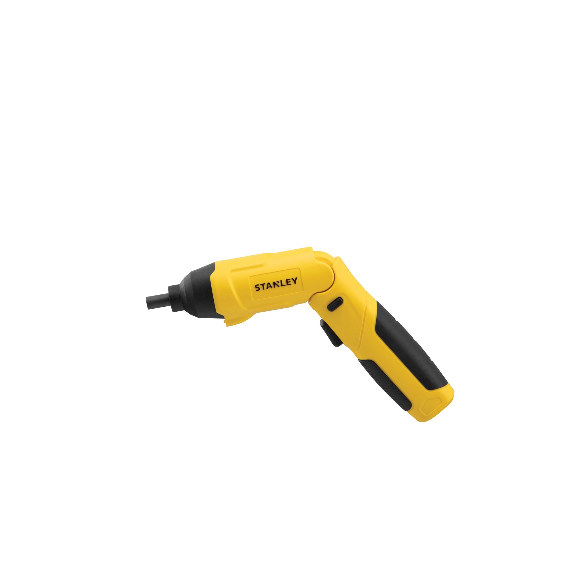STANLEY SCS4K yellow and black cordless screwdriver side view on white background.