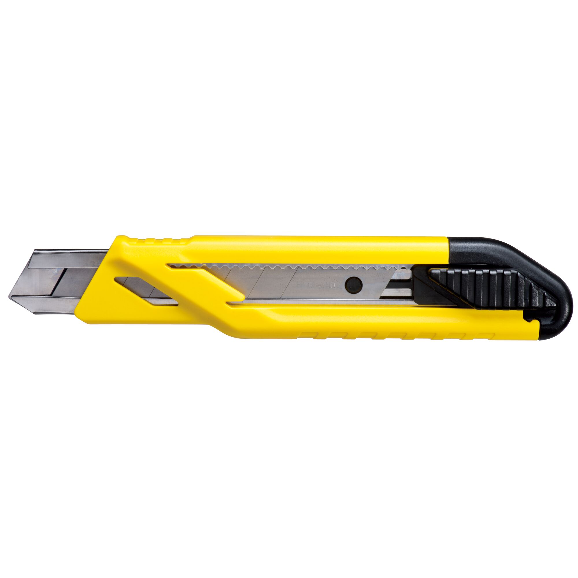 STANLEY STHT10265-8 utility knife, yellow and black, product side view on white background.