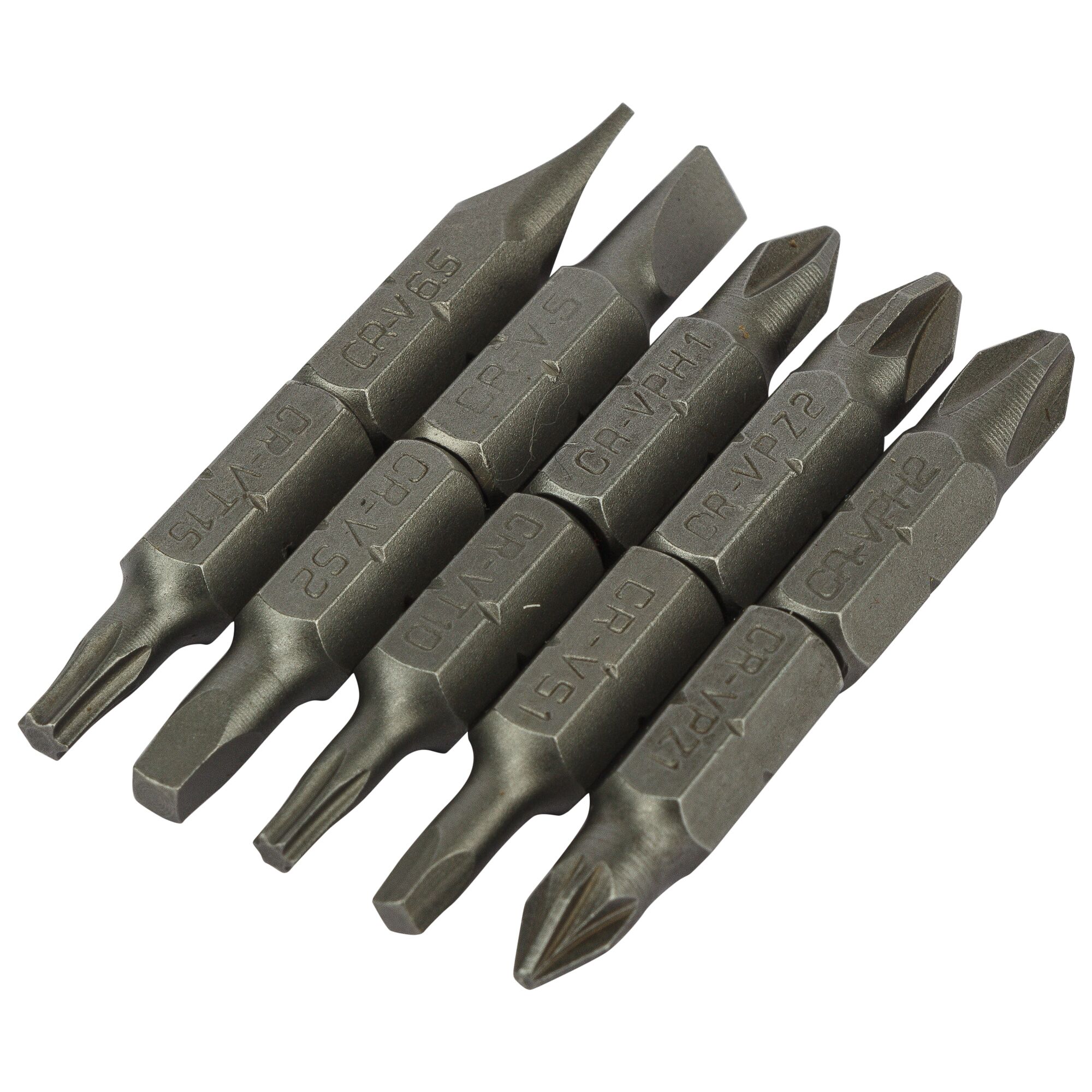 STANLEY STHT68010-8 assorted screwdriver bits set, metal, close-up on white background