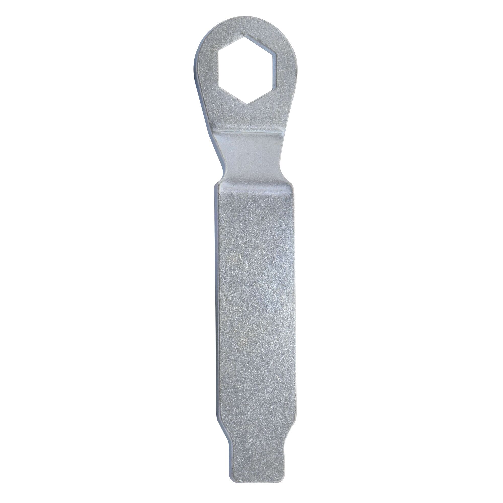 STANLEY STHT69646-8 flat silver wrench with hexagonal opening, product photo on white background.