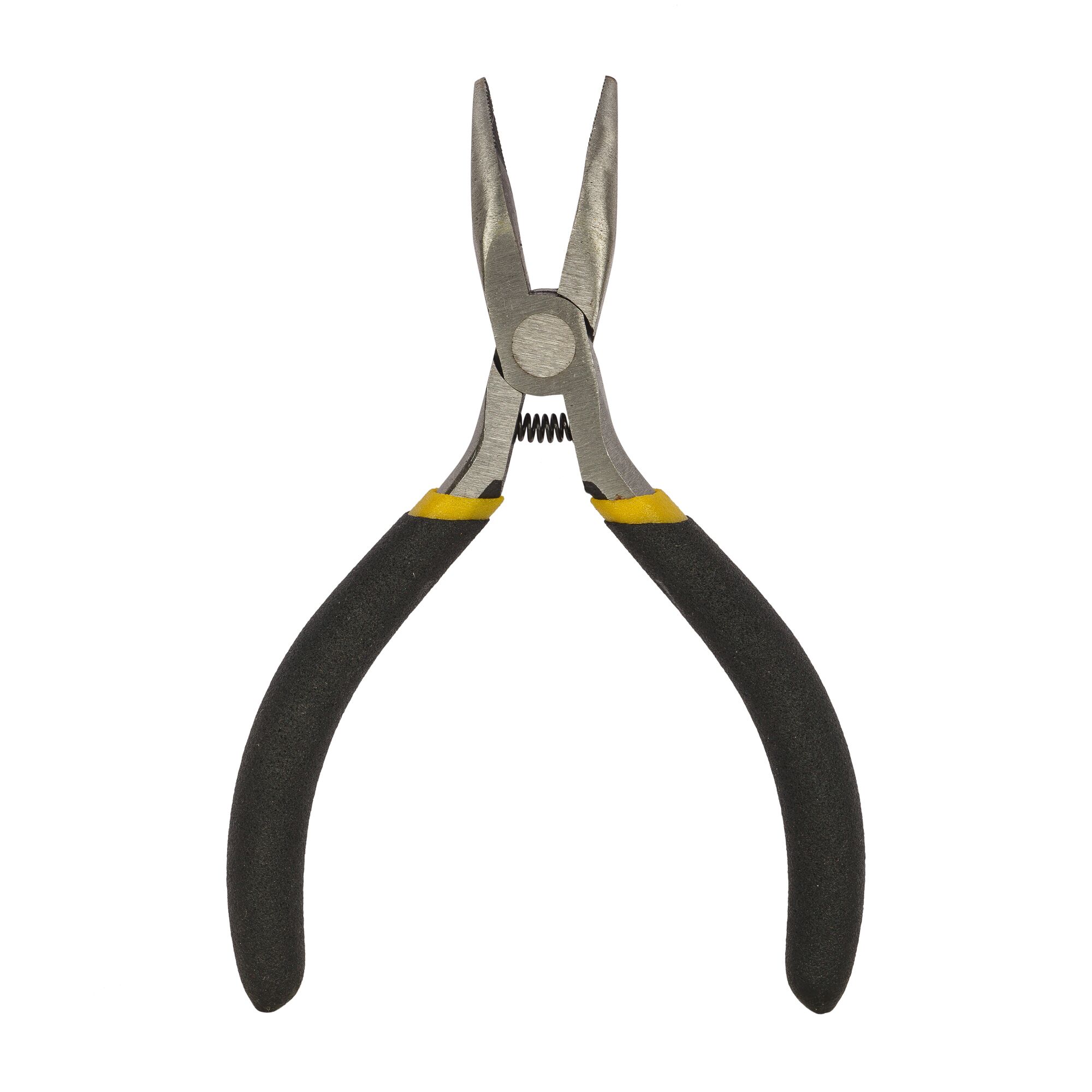 STANLEY STHT84126-8 pliers with black and yellow handles, front view, on white background.