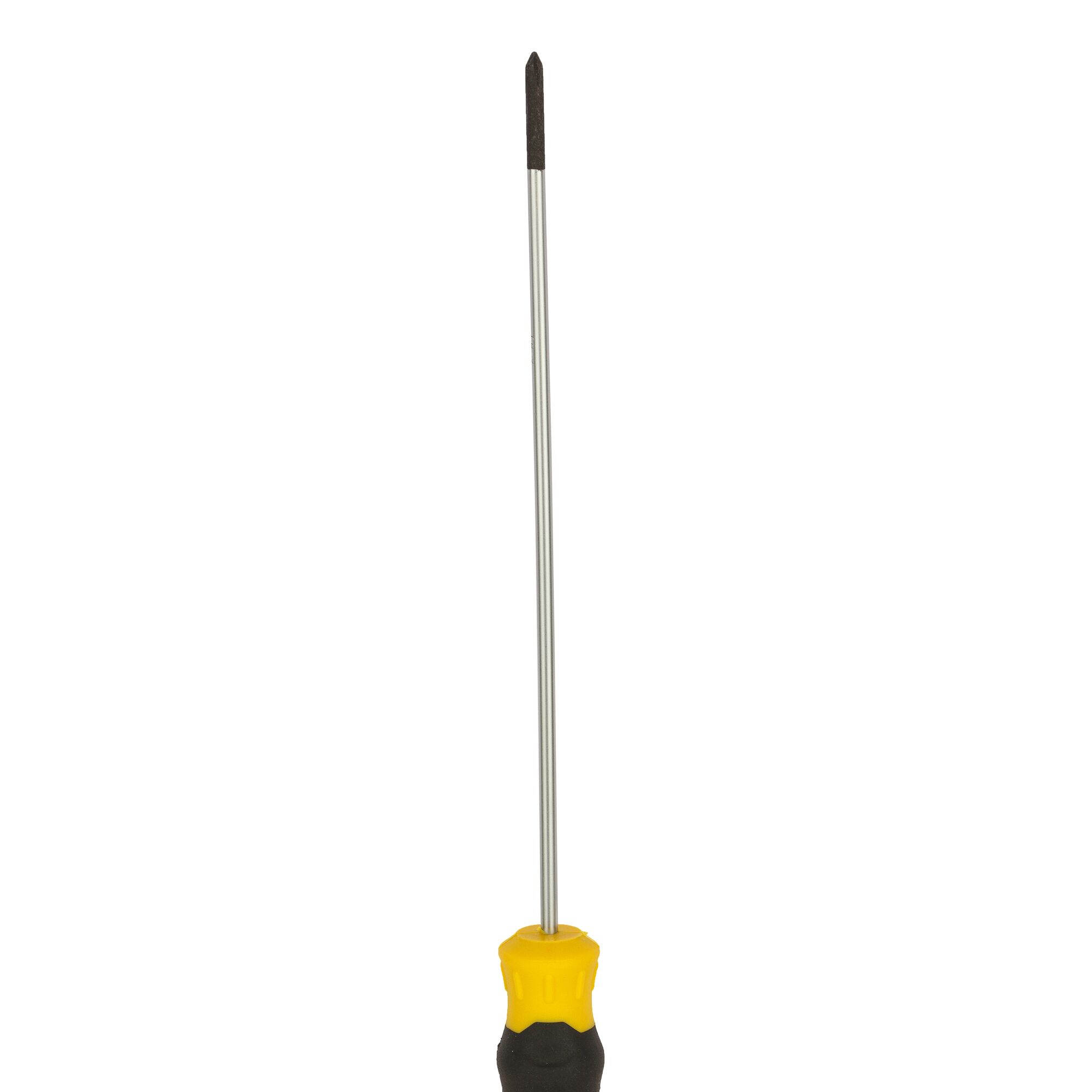 STANLEY STMT60803-8 screwdriver with yellow and black handle, front angle, on white background.