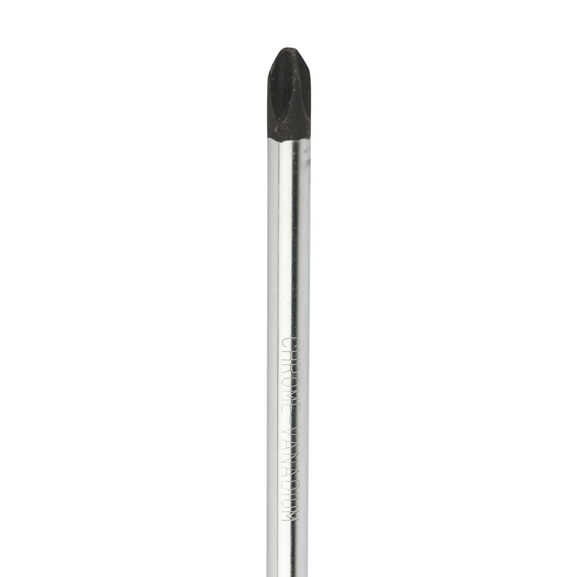 STANLEY STMT60814-8 Phillips screwdriver with chrome vanadium shaft, front angle, white background.
