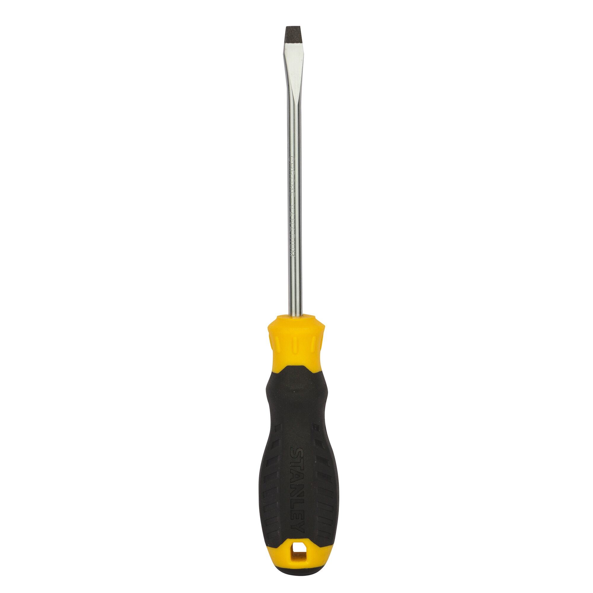 STANLEY STMT60822-8 flathead screwdriver, yellow and black handle, front angle photo