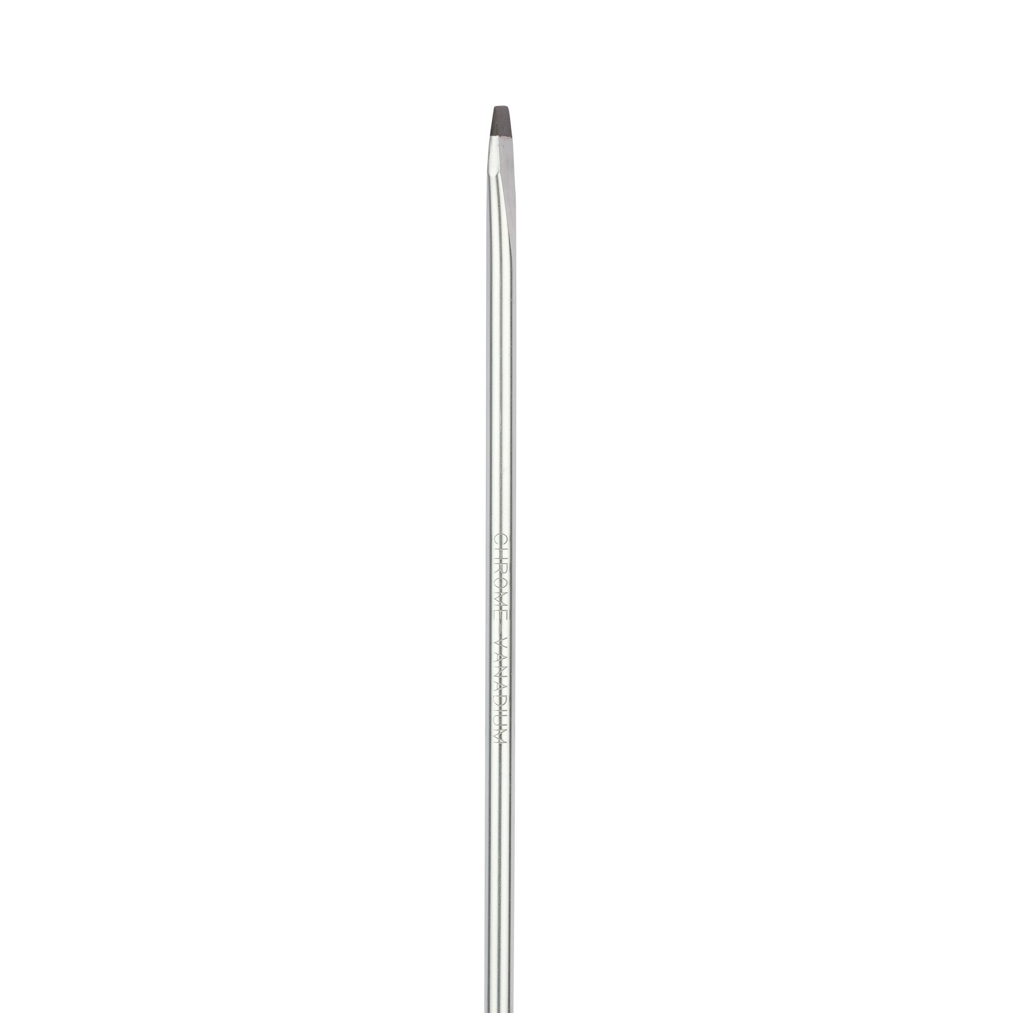 STANLEY STMT60824-8 slotted screwdriver photography, silver handle, straight-on white background