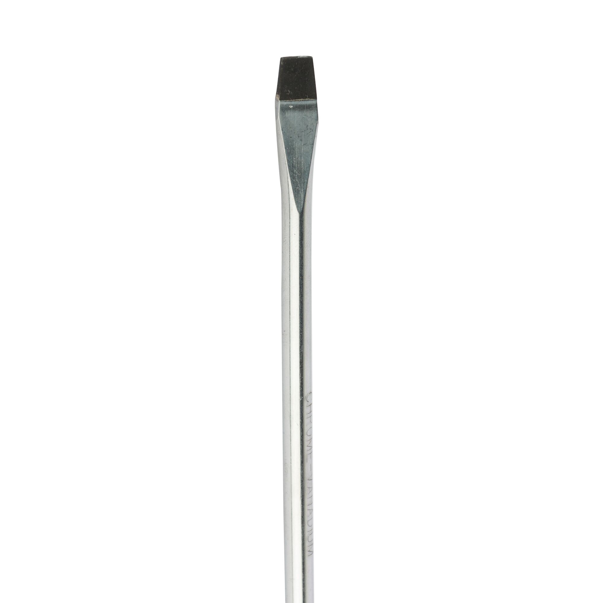 STANLEY STMT60829-8 flathead screwdriver, silver, front angle, metal shaft, white background