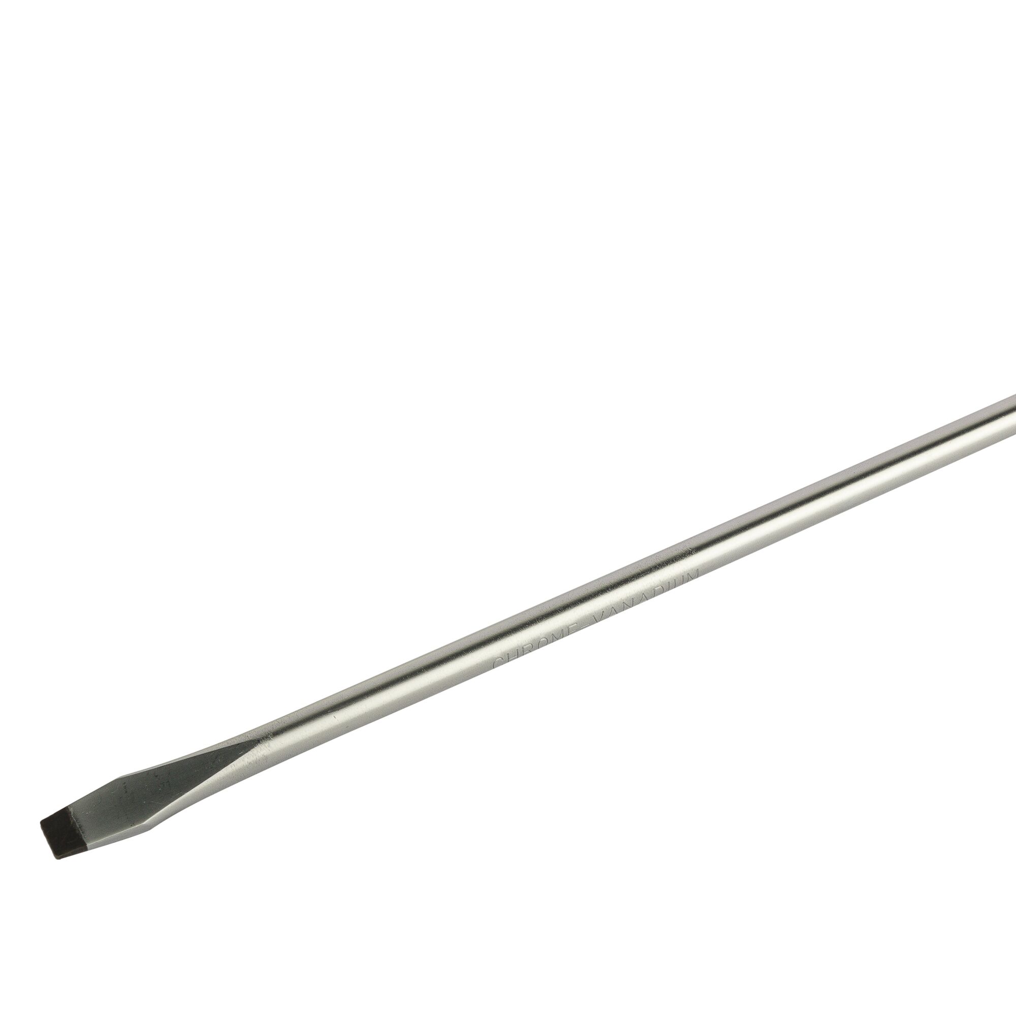 STANLEY STMT60830-8 flathead screwdriver, silver metal, shown angled on white background, hand tool.