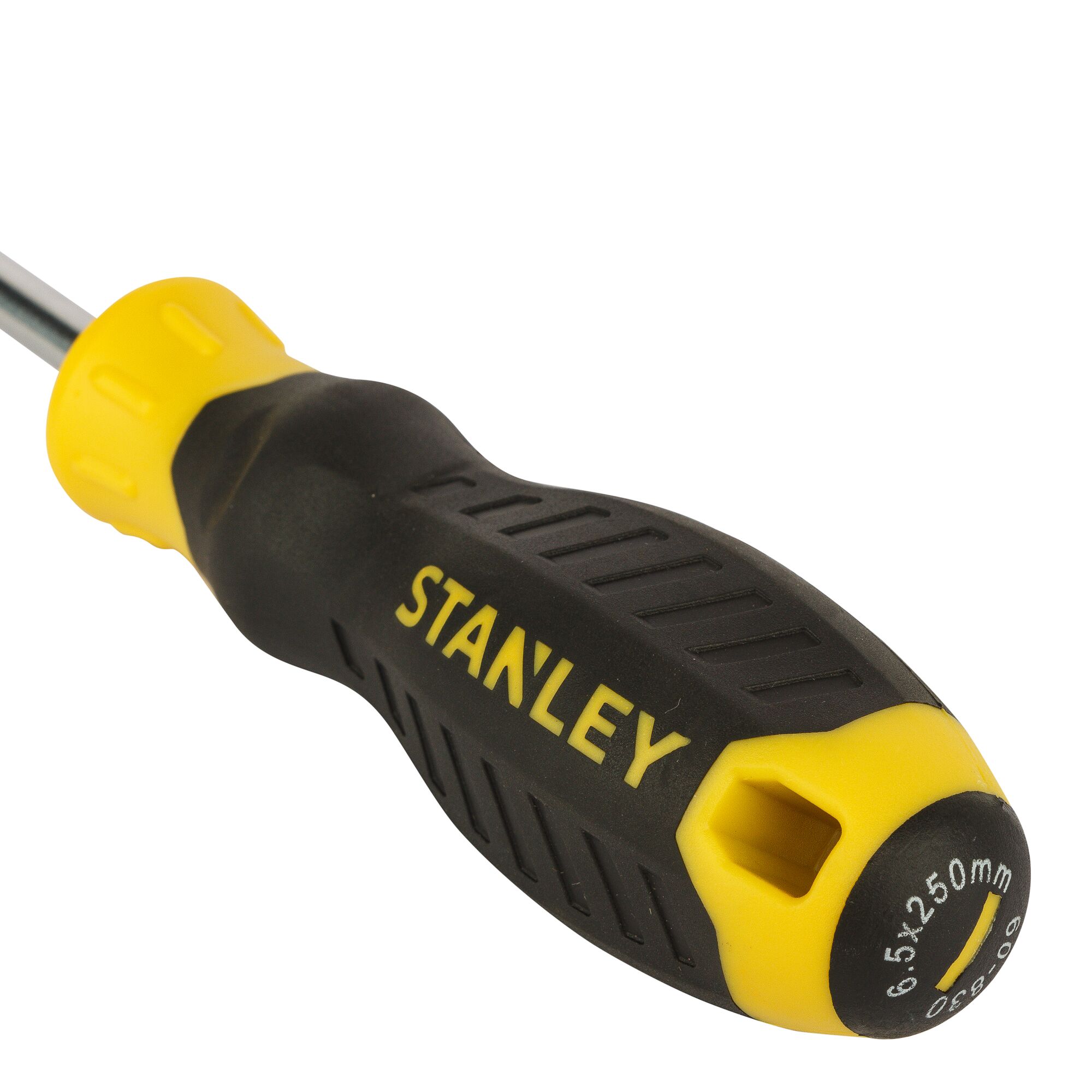 STANLEY STMT60830-8 black and yellow screwdriver handle, photography, side angle.