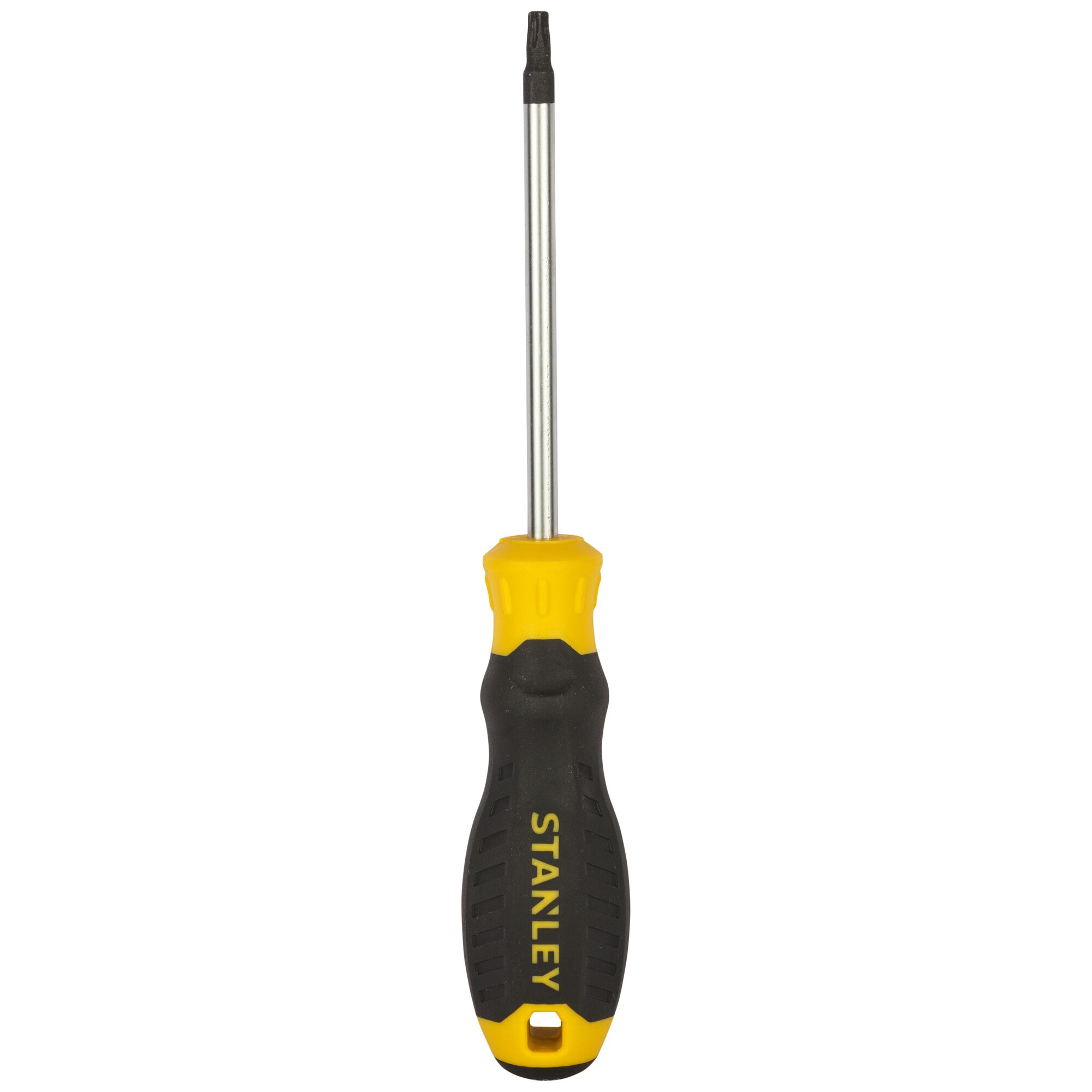 STANLEY STMT60848-8 black and yellow screwdriver with ergonomic handle, product front angle on white background.