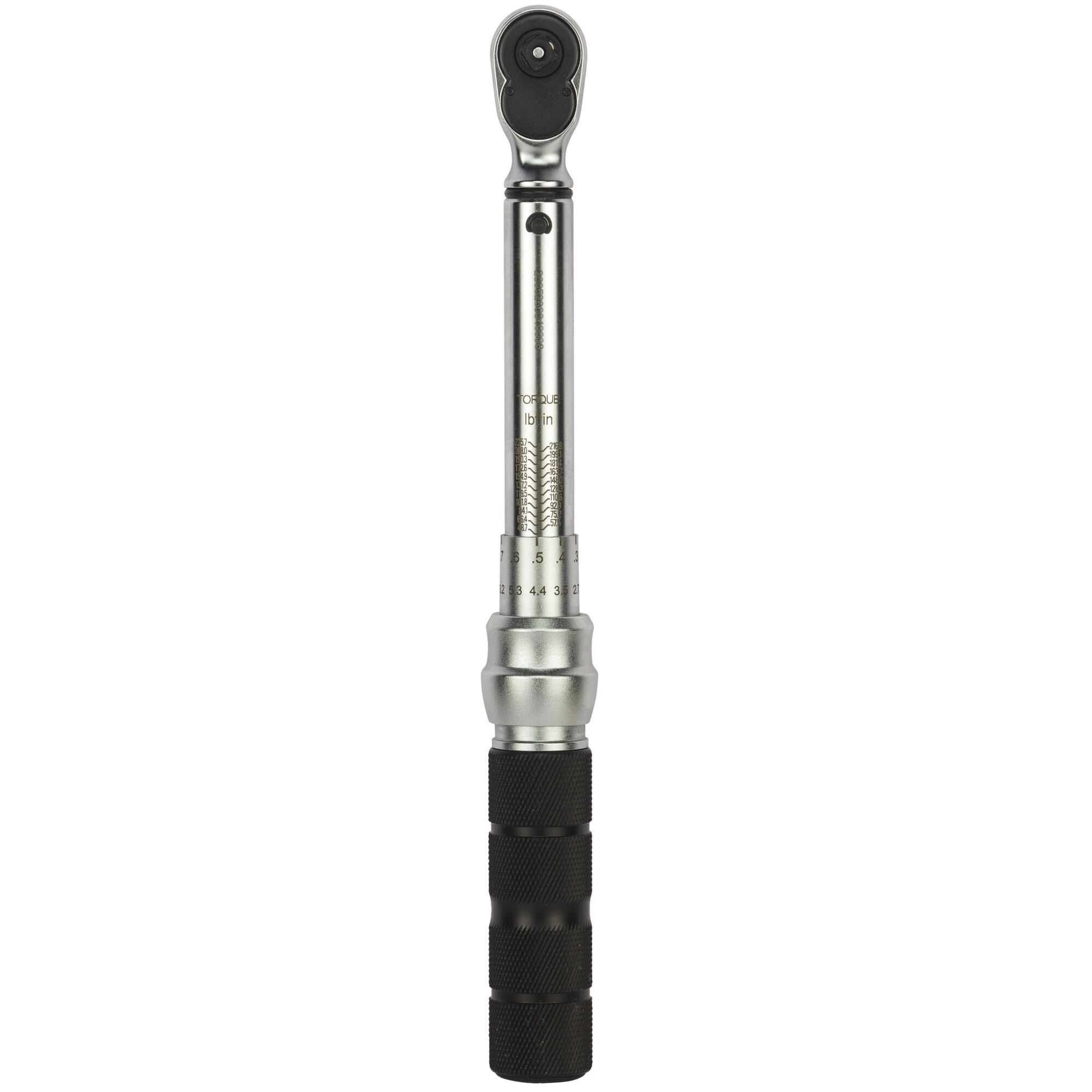 STANLEY STMT73587-8 torque wrench with black knurled handle, photography on white background.