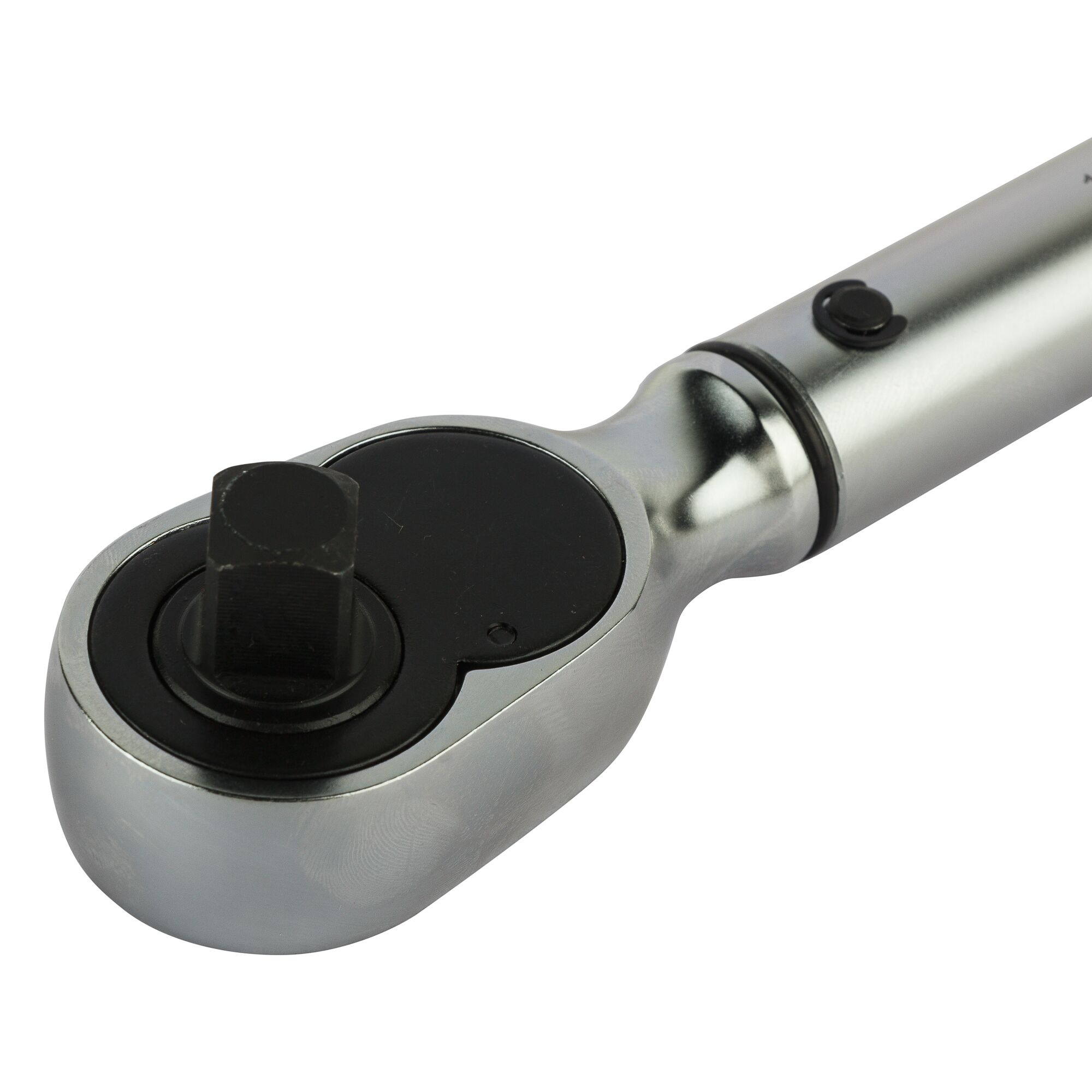 STANLEY STMT73591-8 silver ratchet wrench close-up, front angle on white background.