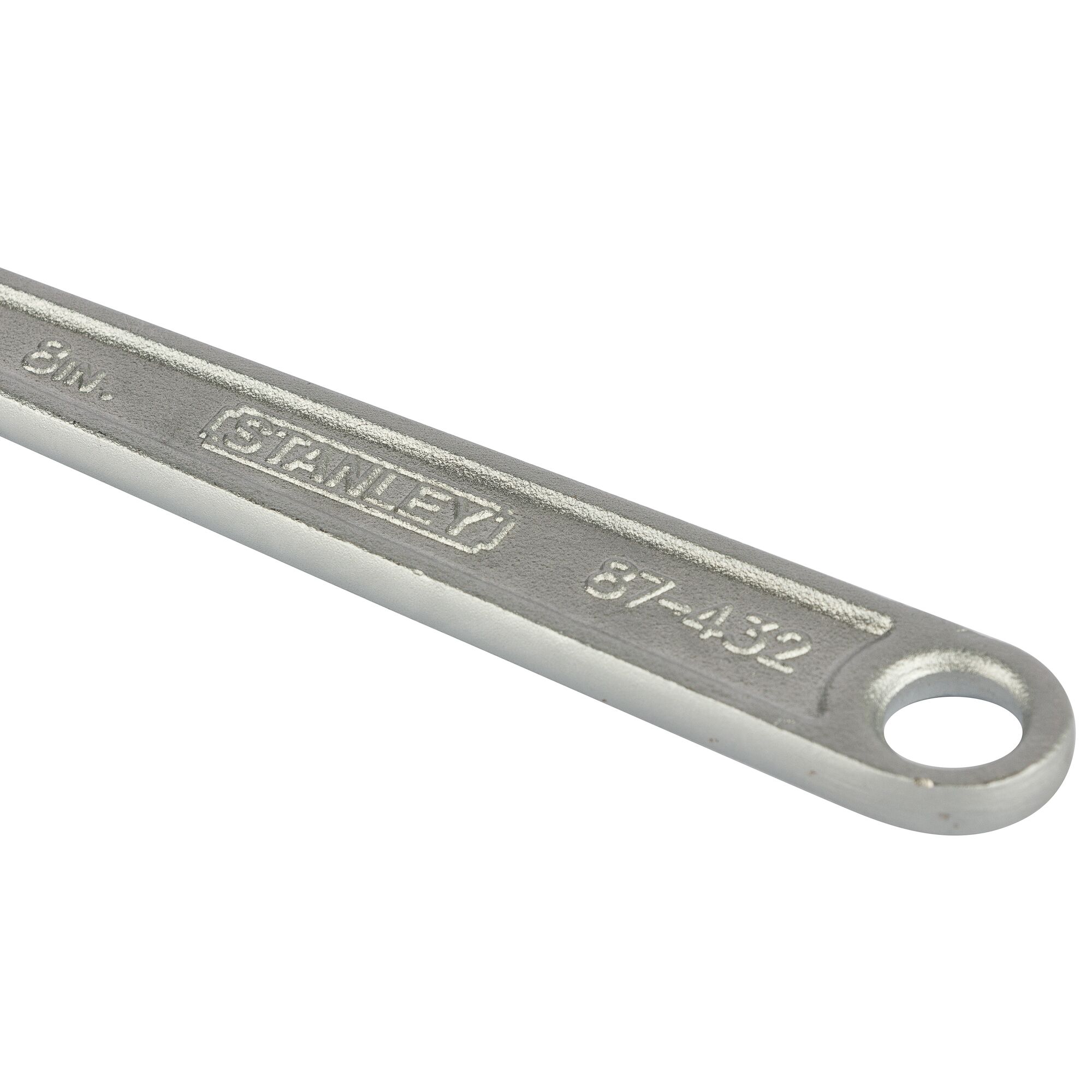 STANLEY STMT87432-8 silver hand tool, close-up on branding and SKU, white background.
