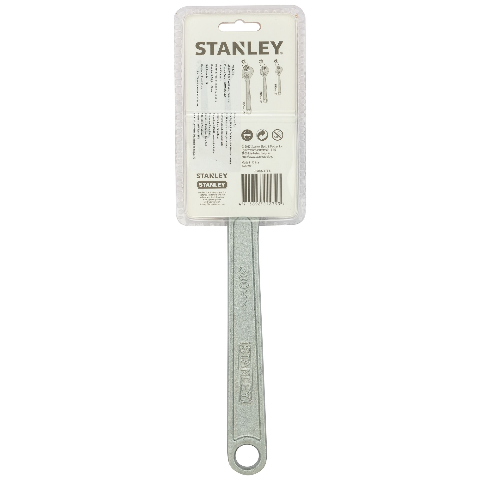 STANLEY STMT87434-8 steel handle tool photographed from rear on white background.