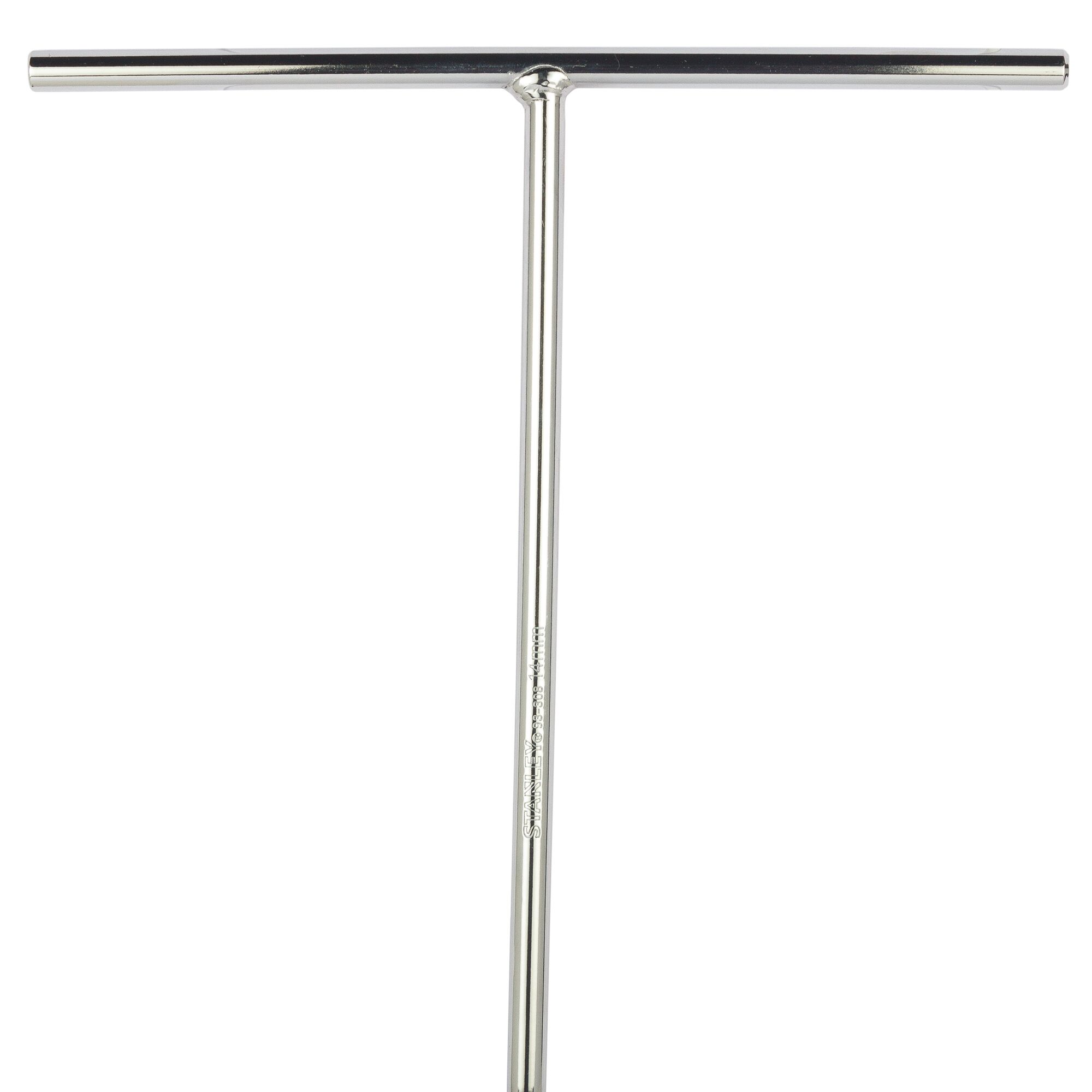 STANLEY STMT93308-8 T-shaped chrome hand tool on white background, front angle