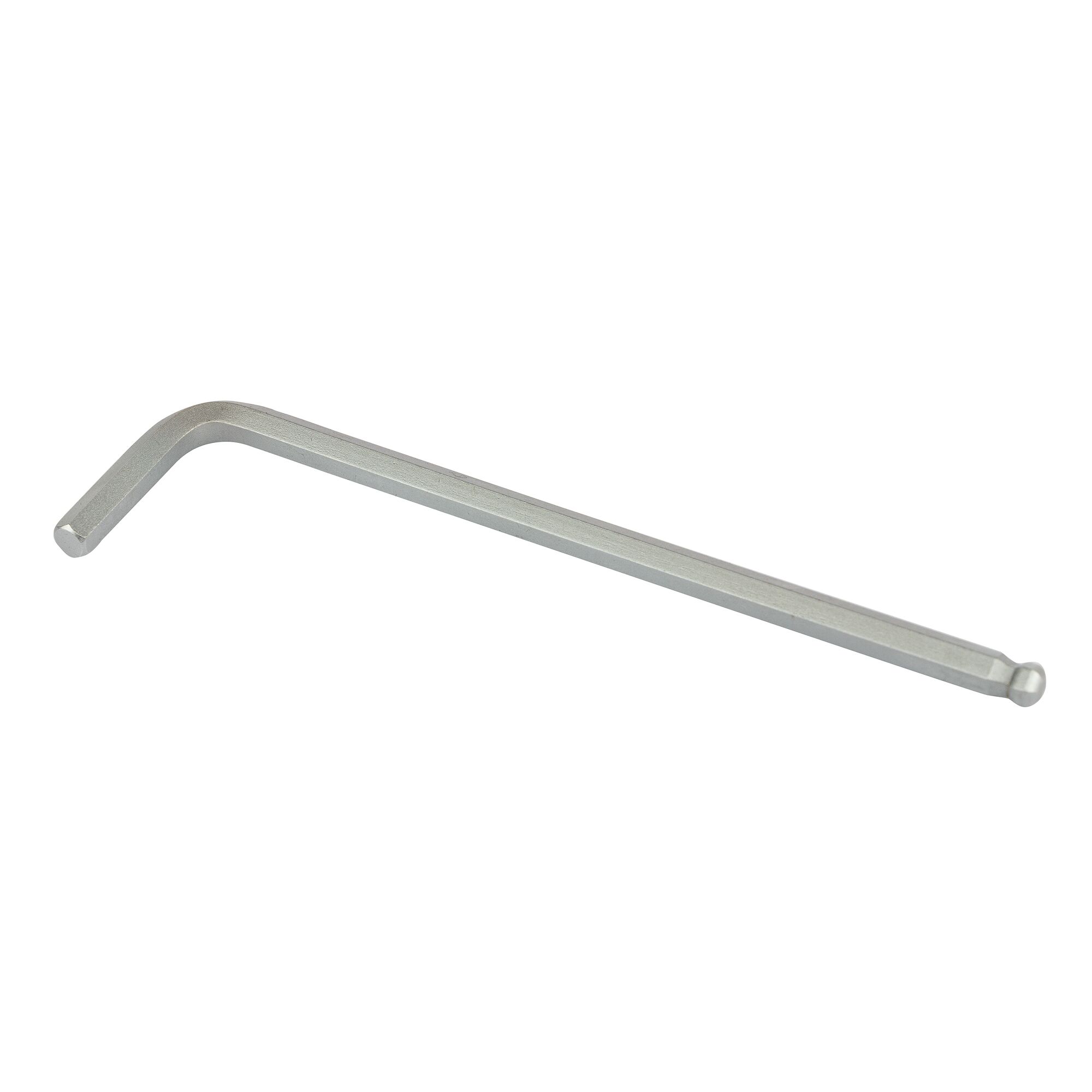 STANLEY STMT94104-8 silver ball-end hex key L-shaped tool, front angle, on white background.
