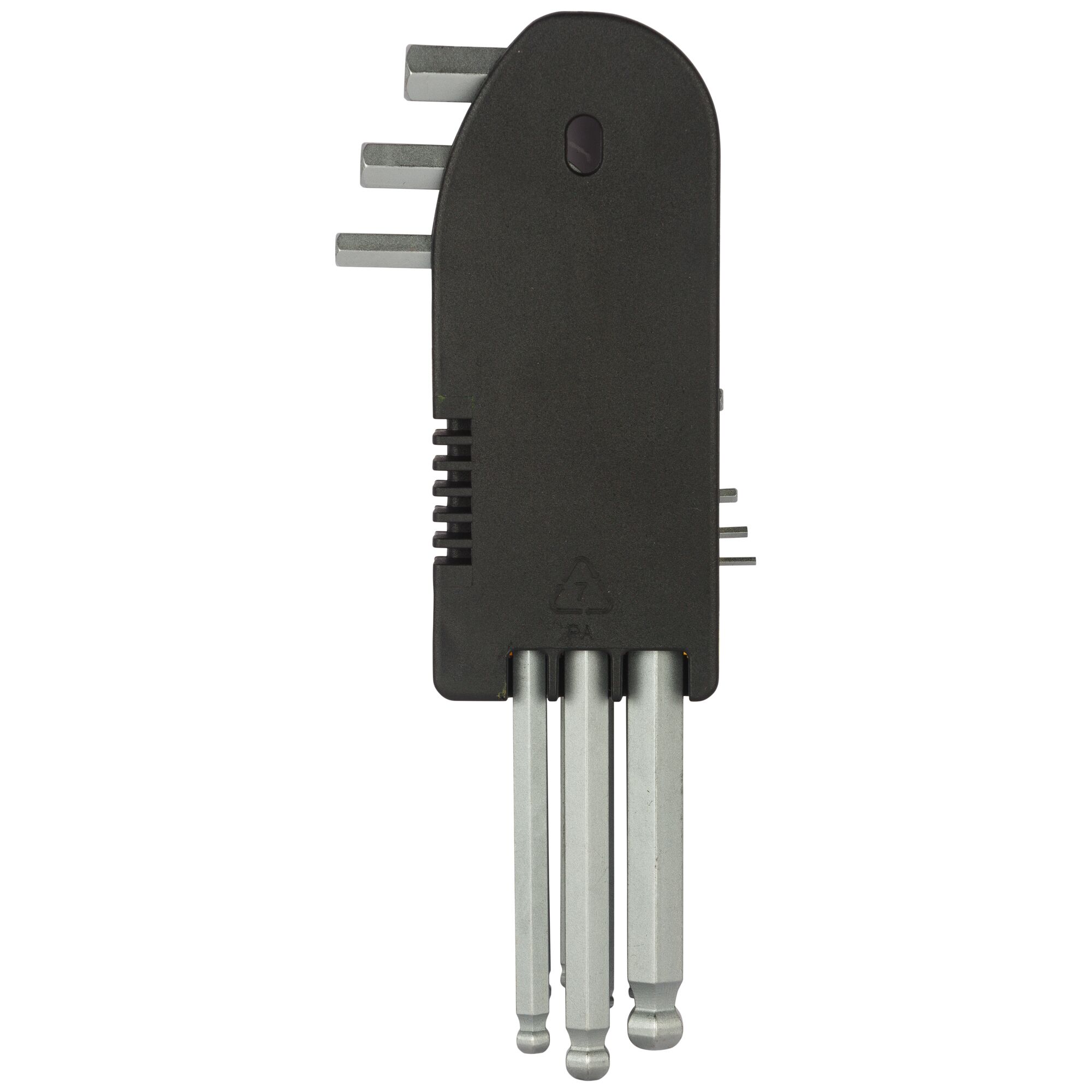 STANLEY STMT94162-8 hex key set with ball ends in black plastic holder, front angle, hand tool category.